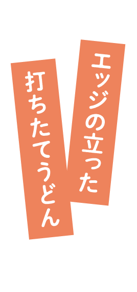 エッジの立った打ちたてうどん