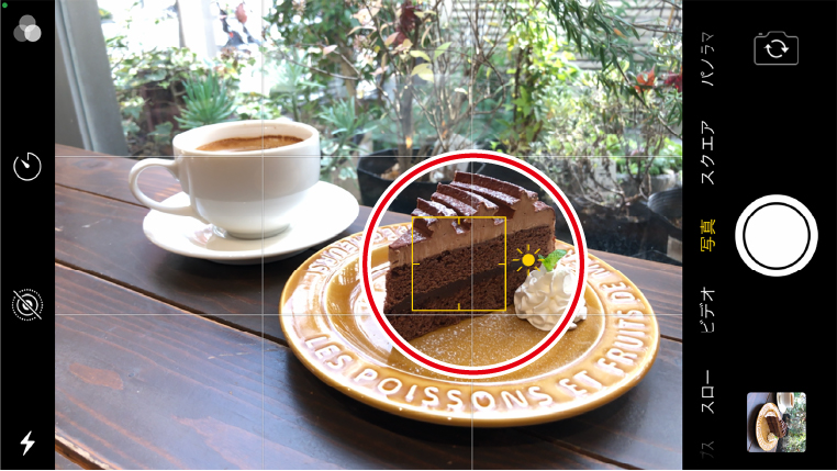 テクニック3 スマホの機能で被写体にピントを合わせる