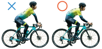 上体の位置を一定に保とう！〇✕