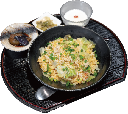 蟹とレタスの炒飯