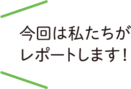 今回は私たちがレポートします！