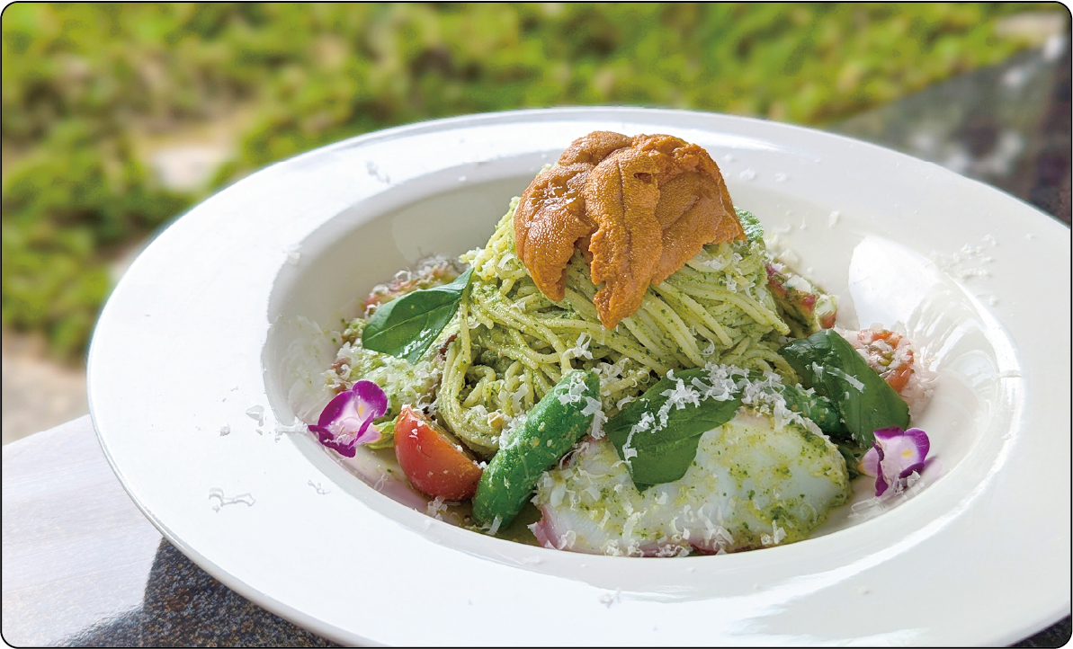 雲丹と北海マダコの冷製ジェノベーゼ（2,750円 税込）