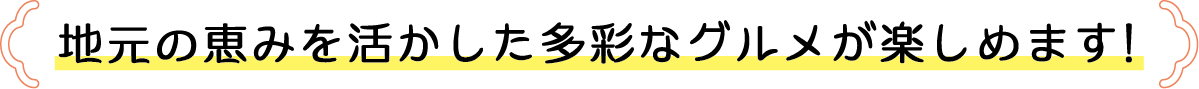 地元の恵みを活かした多彩なグルメが楽しめます！