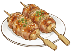 串ぎょうざのイラスト