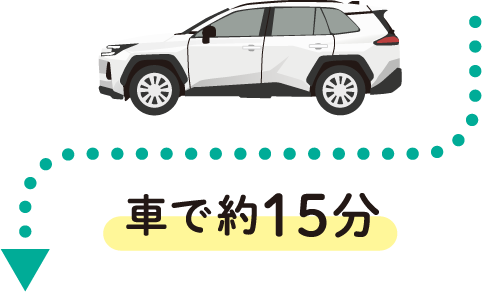 車で約15分