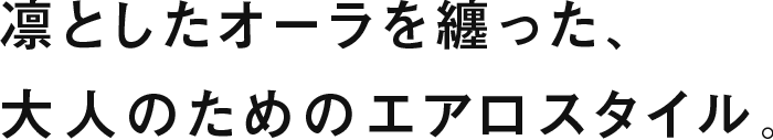 凛としたオーラを纏った、大人のためのエアロスタイル。